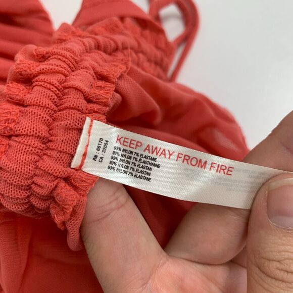 Anthropologie Sheer Mesh Cover Up Dress Womens 2XS Rose Knit Column Ruched Tie - Picture 7 of 16